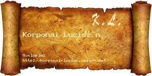Korponai Lucián névjegykártya